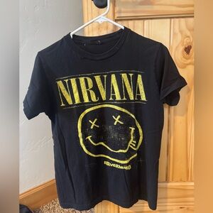 Nirvana Black T-Shirt with Yellow Logo